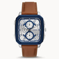 Fossil Men’s Quartz Brown Leather Strap Silver Dial 42mm BQ2658 - twentyfour