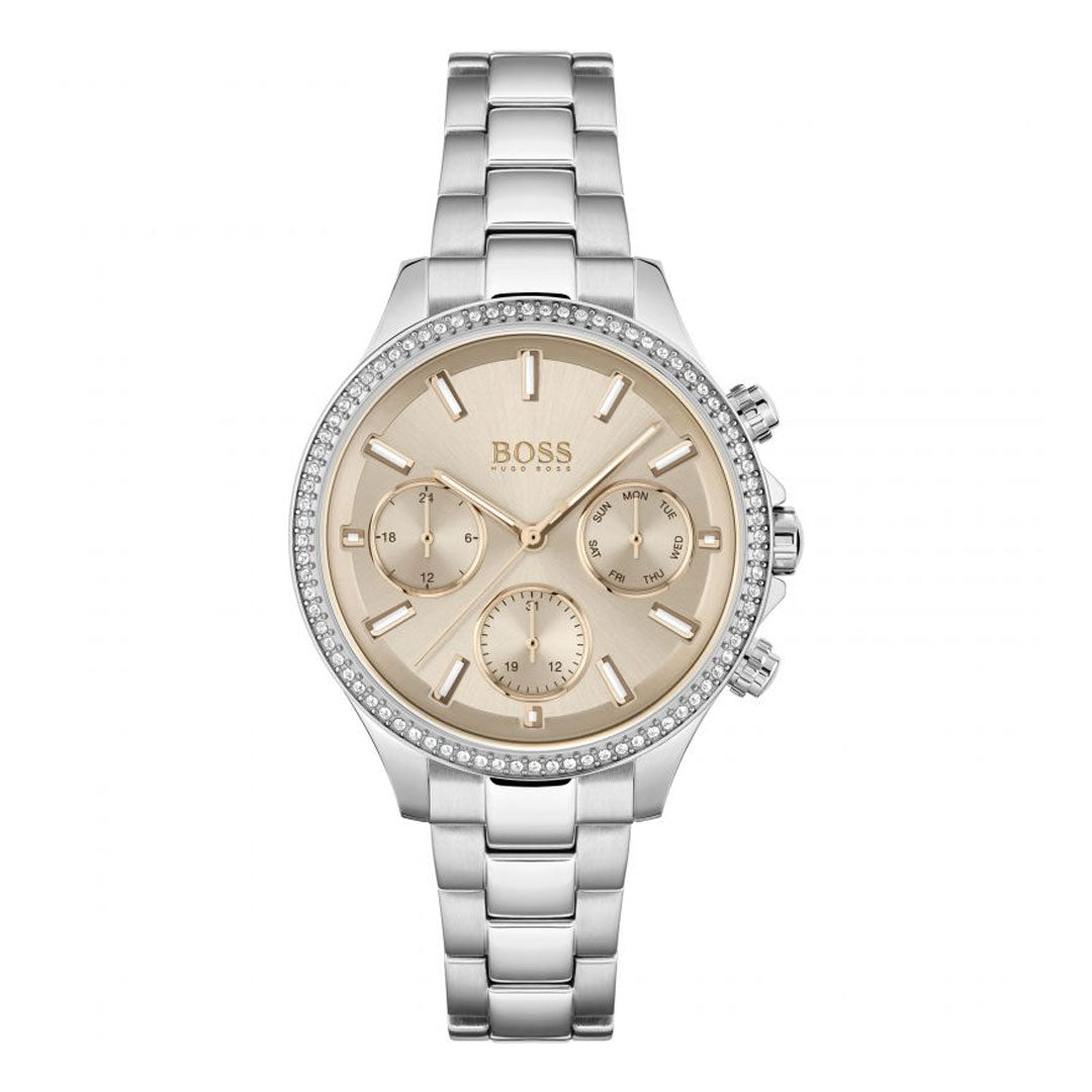 Hugo Boss Women’s Quartz Silver Stainless Steel Gold Dial 38mm 1502565 - twentyfour