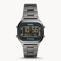 Fossil Men’s Digital Grey Stainless Steel Negative Display Dial 40mm Watch FS5846 - twentyfour