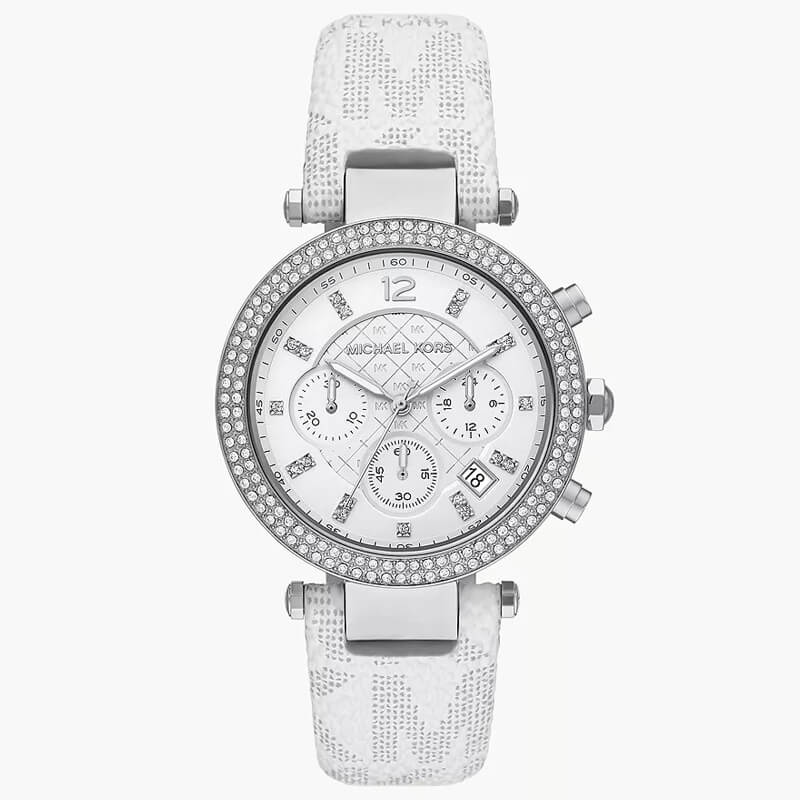 Michael Kors Women’s Quartz White Leather Strap White Dial 39 mm Watch MK7226 - twentyfour