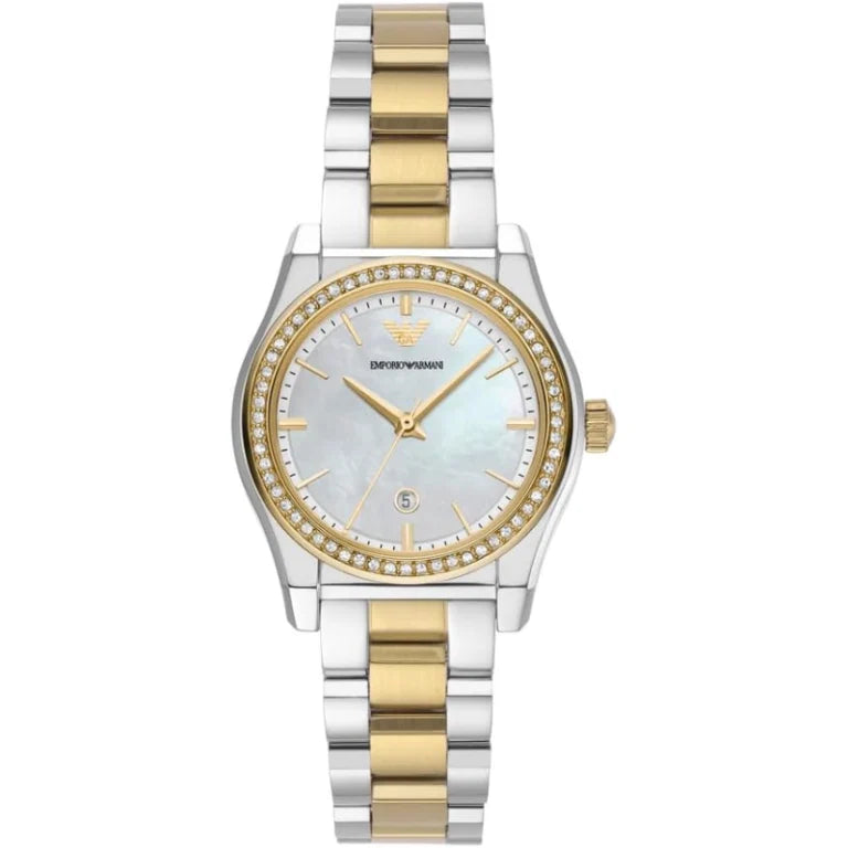 Emporio Armani Women’s Quartz Two-Tone Stainless Steel Mother Of Pearl Dial 32mm AR11559 - twentyfour