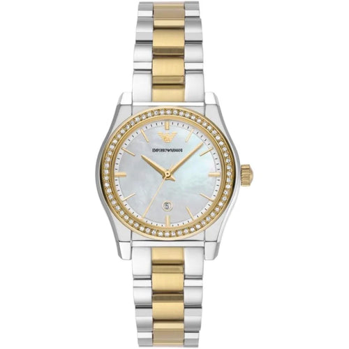 Emporio Armani Women’s Quartz Two-Tone Stainless Steel Mother Of Pearl Dial 32mm AR11559 - twentyfour