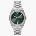 Emporio Armani Men’s Quartz Silver Stainless Steel Green Dial 41mm AR11621 - twentyfour