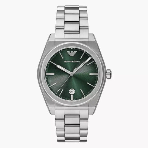 Emporio Armani Men’s Quartz Silver Stainless Steel Green Dial 41mm AR11621 - twentyfour