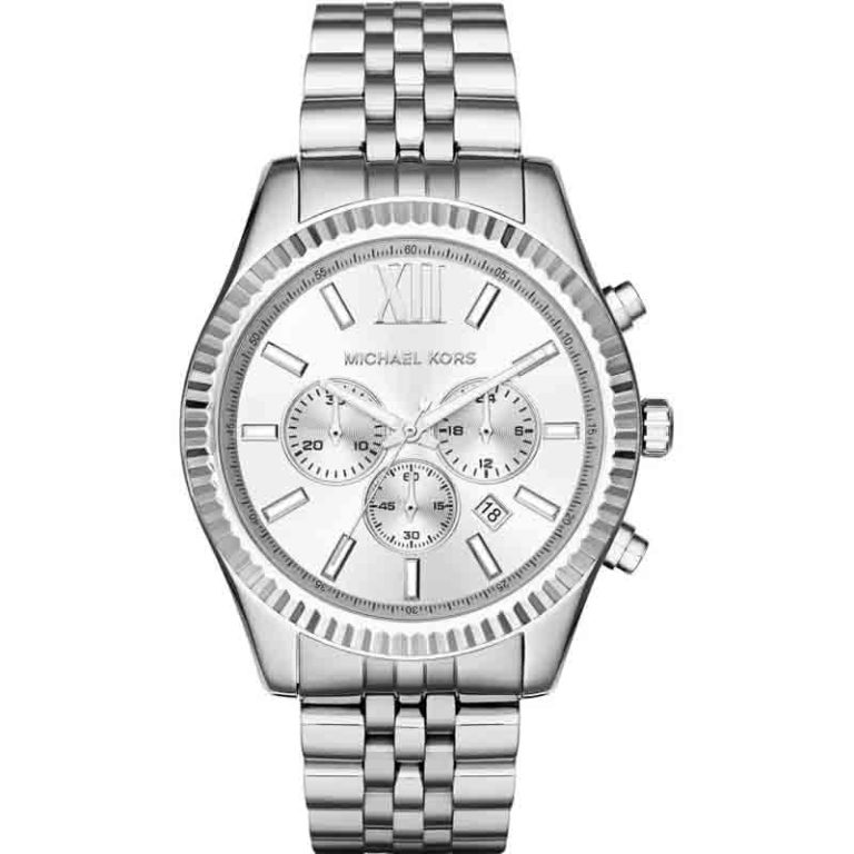 Michael Kors Men’s | Chronograph Quartz Stainless Steel | Silver Dial 45mm Watch MK 8405 - twentyfour