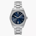 Emporio Armani Men’s Quartz Silver Stainless Steel Blue Dial 41mm Watch AR11620 - twentyfour