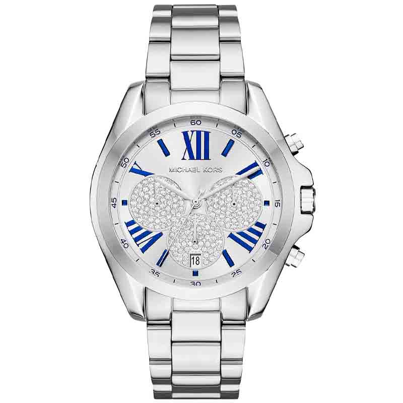 Michael Kors Unisex Quartz Stainless Steel Silver, Crystal Pave Dial 43mm Watch MK6320 - twentyfour