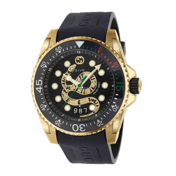 Gucci Men’s | Quartz Silicone Strap Black Dial 45mm YA136219