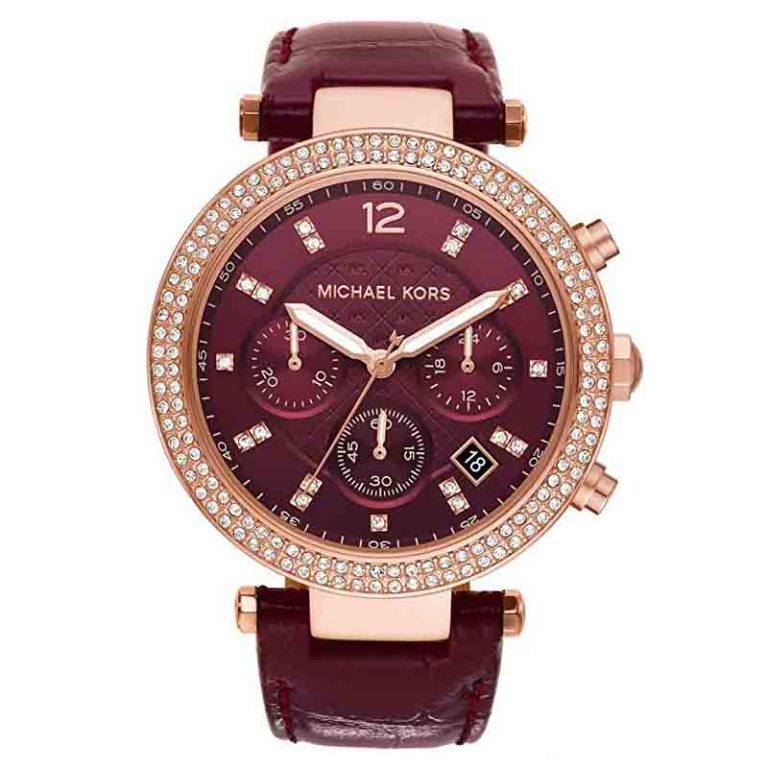 Michael Kors Women’s Quartz Leather Strap Red Dial 39mm Watch MK6986 - twentyfour