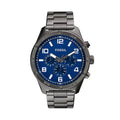 Fossil Men’s Quartz Gunmetal Stainless Steel Blue Dial 50mm BQ2798 - twentyfour