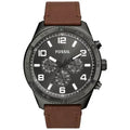 Fossil Men’s Quartz Brown Leather Strap Grey Dial 50mm Watch BQ2800 - twentyfour