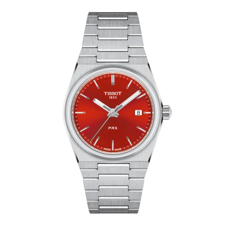 Tissot Women’s Quartz Swiss Made Silver Stainless Steel Red Dial 35mm Watch T137.210.11.421.00