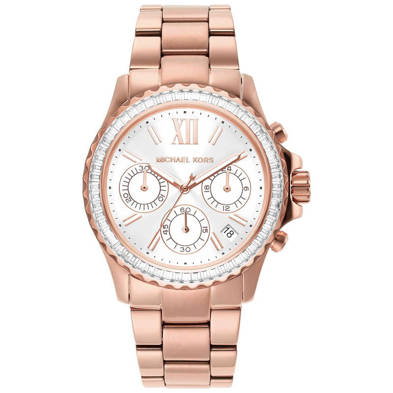 Michael Kors Women’s Quartz Rose Gold Stainless Steel White Dial 36mm Watch MK7213 - twentyfour