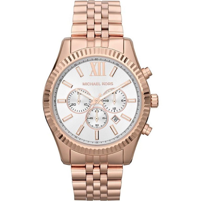 Michael Kors Women’s | Quartz Rose Gold Stainless Steel Silver White | Dial 45mm Watch MK 8313 - twentyfour