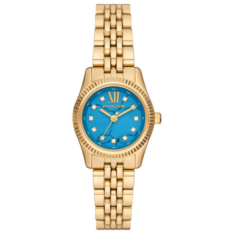 Michael Kors Women’s Quartz Gold Stainless Steel Turquoise Dial 26mm Watch MK4813 - twentyfour