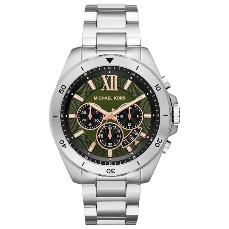 Michael Kors Men’s Quartz Silver Stainless Steel Green Dial 45mm Watch MK8984 - twentyfour