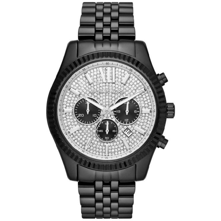 Michael Kors Men’s Quartz Black Stainless Steel Silver Dial 45mm Watch MK8605 - twentyfour