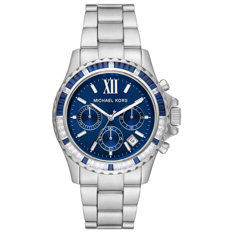 Michael Kors Women’s Quartz Silver Stainless Steel Blue Dial 42mm Watch MK7237 - twentyfour