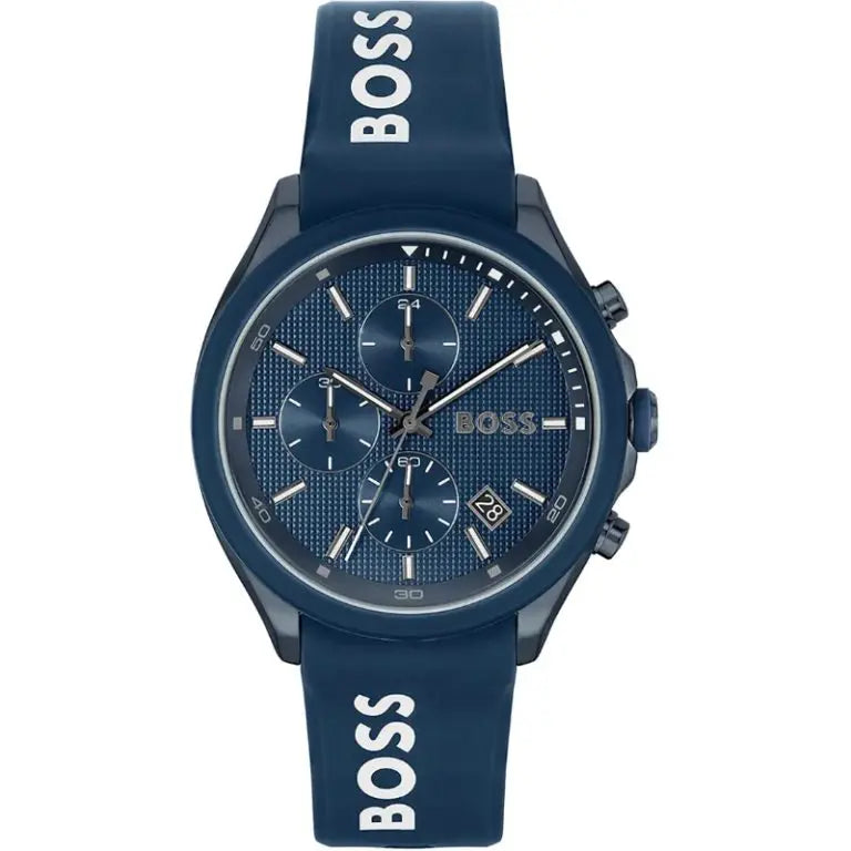 Hugo Boss Velocity Men’s Chronograph Quartz Blue Silicone Strap Blue Dial 44mm 1514061 - twentyfour