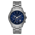 Michael Kors Men’s Quartz Grey Stainless Steel Blue Dial 44mm Watch MK 8987 - twentyfour