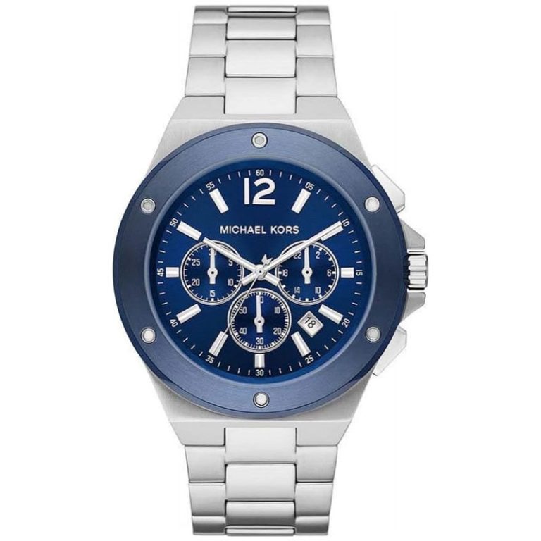 Michael Kors Men’s Quartz Silver Stainless Steel Blue Dial 45mm Watch MK8938 - twentyfour