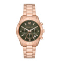 Michael Kors Women’s Quartz Rose Gold Stainless Steel Green Dial 40mm Watch MK7412 - twentyfour