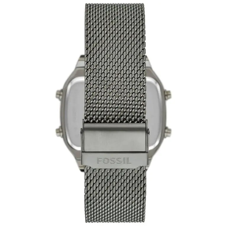 Fossil Men’s Digital Grey Stainless Steel Negative Display Dial 40mm FS5888 - twentyfour