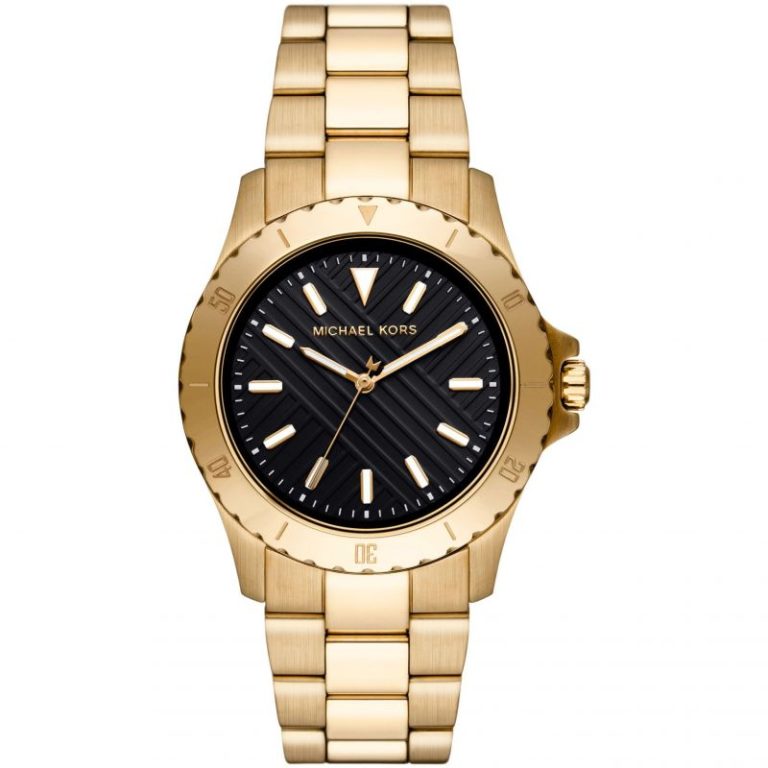 Michael Kors Men’s Quartz Gold Stainless Steel Black Dial 40mm Watch MK9078 - twentyfour