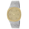 Gucci Women’s Swiss Made Quartz Silver Stainless Steel Gold Dial 34mm Watch YA163403