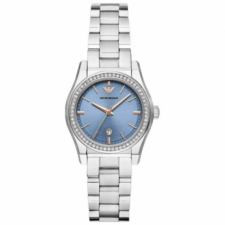 Emporio Armani Women’s Quartz Silver Stainless Steel Blue Dial 32mm AR11593 - twentyfour