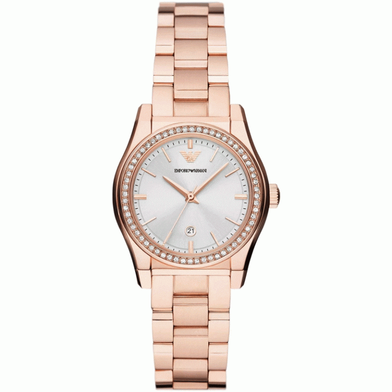 Emporio Armani Women’s Quartz Rose Gold Stainless Steel Silver Dial 32mm AR11558 - twentyfour
