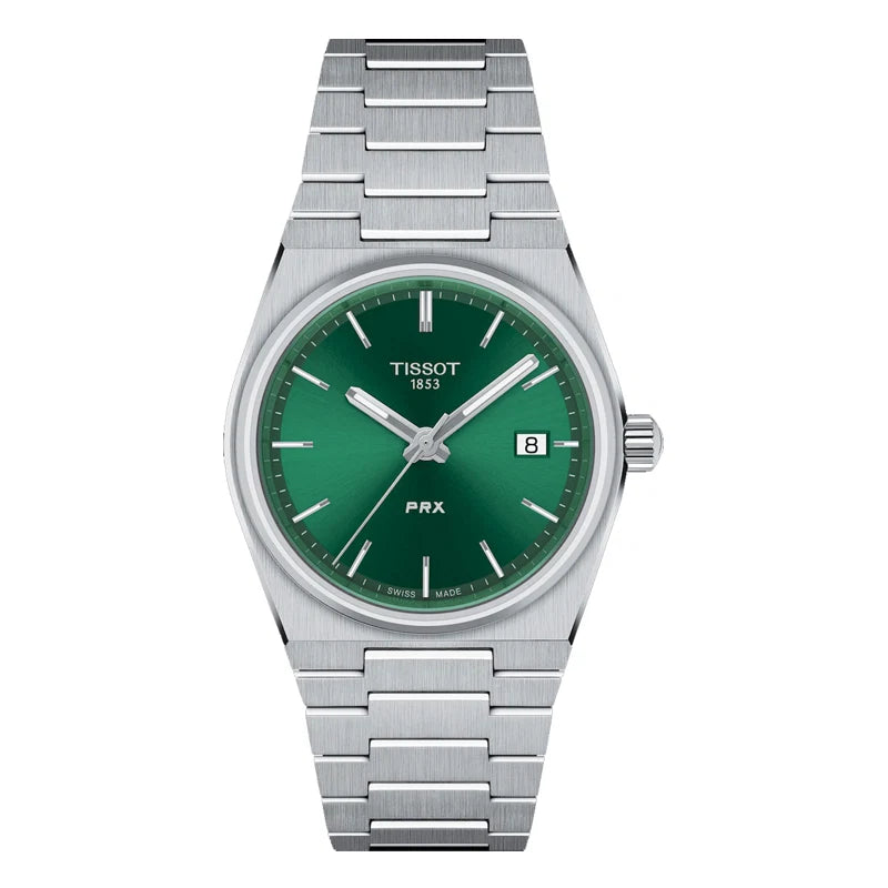 TISSOT PRX Unisex Quartz Swiss Made Silver Stainless Steel Green Dial 35mm Watch T137.210.11.081.00