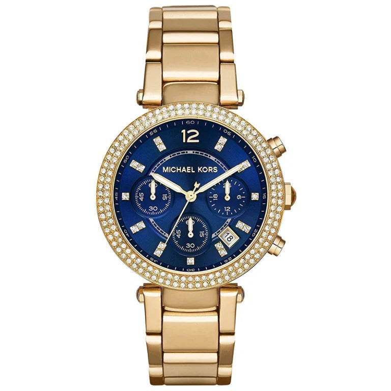 Michael Kors Women’s Quartz Gold Stainless Steel Blue Dial 39mm Watch MK6262 - twentyfour