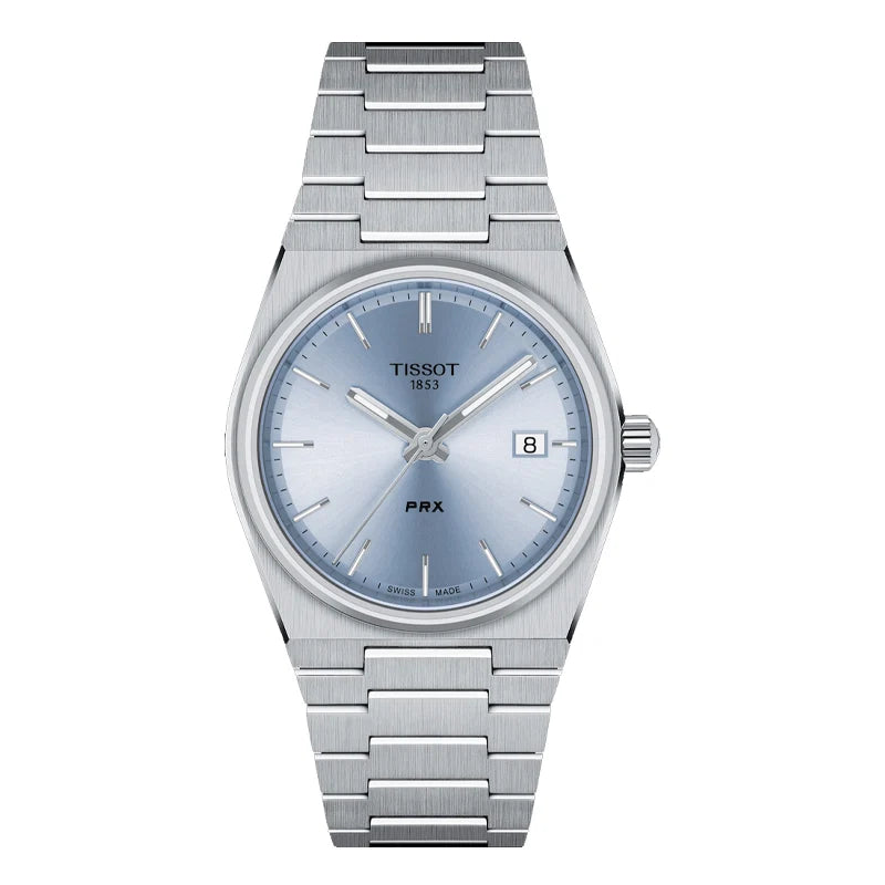 TISSOT PRX Unisex Quartz Swiss Made Silver Stainless Steel Light Blue Dial 35mm Watch T137.210.11.351.00