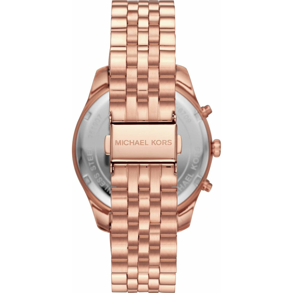 Michael Kors Women’s Quartz Rose Gold Stainless Steel Blue Dial 42mm Watch MK6710 - twentyfour