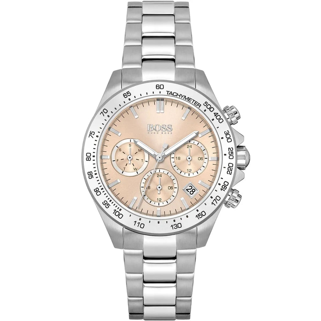 Hugo Boss Women’s Chronograph Quartz Silver Stainless Steel Beige Dial 38mm 1502615 - twentyfour