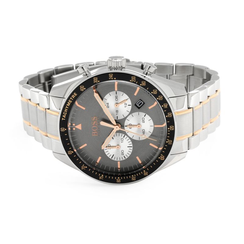 Hugo Boss Men’s | Chronograph Quartz Stainless Steel | Grey Dial 44mm Watch 1513634 - twentyfour