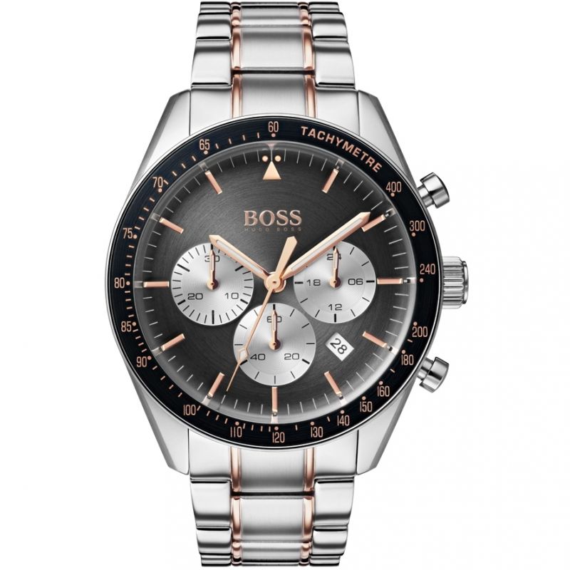 Hugo Boss Men’s | Chronograph Quartz Stainless Steel | Grey Dial 44mm Watch 1513634 - twentyfour