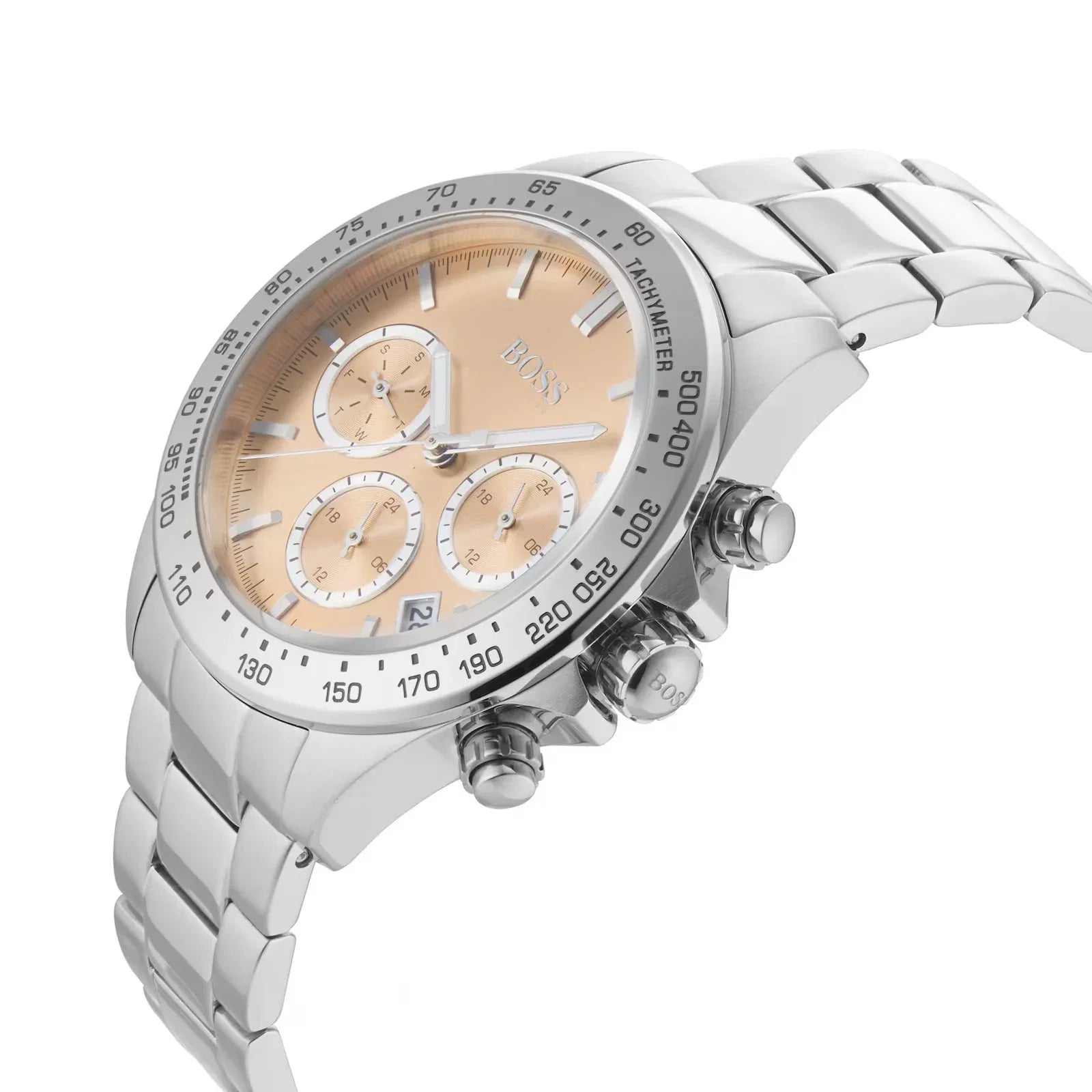 Hugo Boss Women’s Chronograph Quartz Silver Stainless Steel Beige Dial 38mm 1502615 - twentyfour