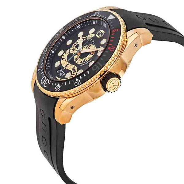 Gucci Men’s | Quartz Silicone Strap Black Dial 45mm YA136219
