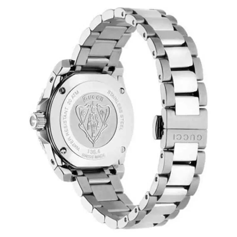 Gucci Women’s Quartz Stainless Steel Swiss Made Black Dial 32mm Watch YA136403
