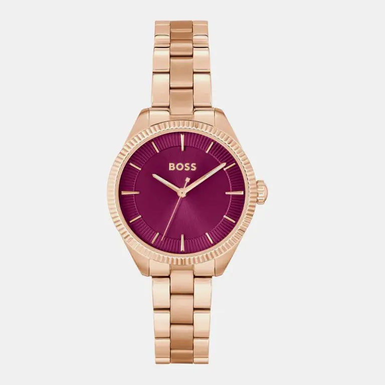 Hugo Boss Women’s Quartz Rose Gold Stainless Steel Sage Red Dial 32mm 1502728 - twentyfour