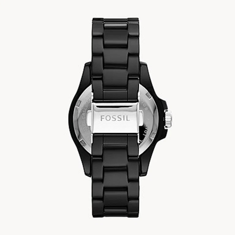 Fossil Women’s Quartz Black Ceramic Chain Black Dial 36mm CE1108 - twentyfour