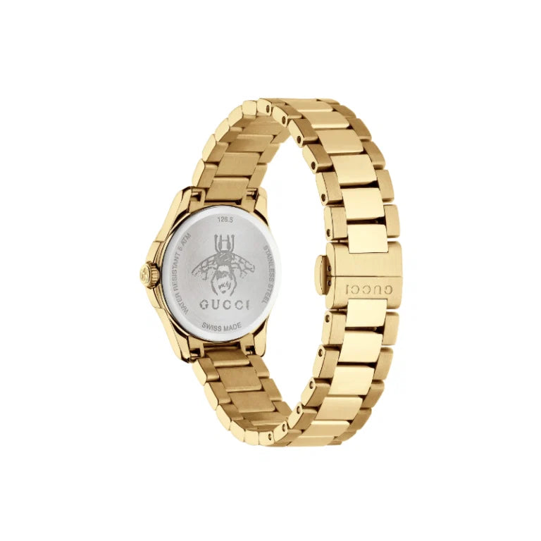 Gucci Women’s Quartz Swiss Made Gold Stainless Steel Gold Dial 27mm Watch YA126576