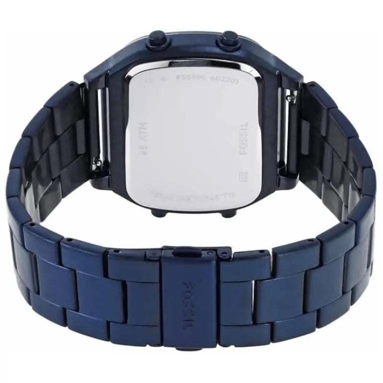 Fossil Men’s Digital Blue Stainless Steel Negative Display Dial 40mm FS5896 - twentyfour