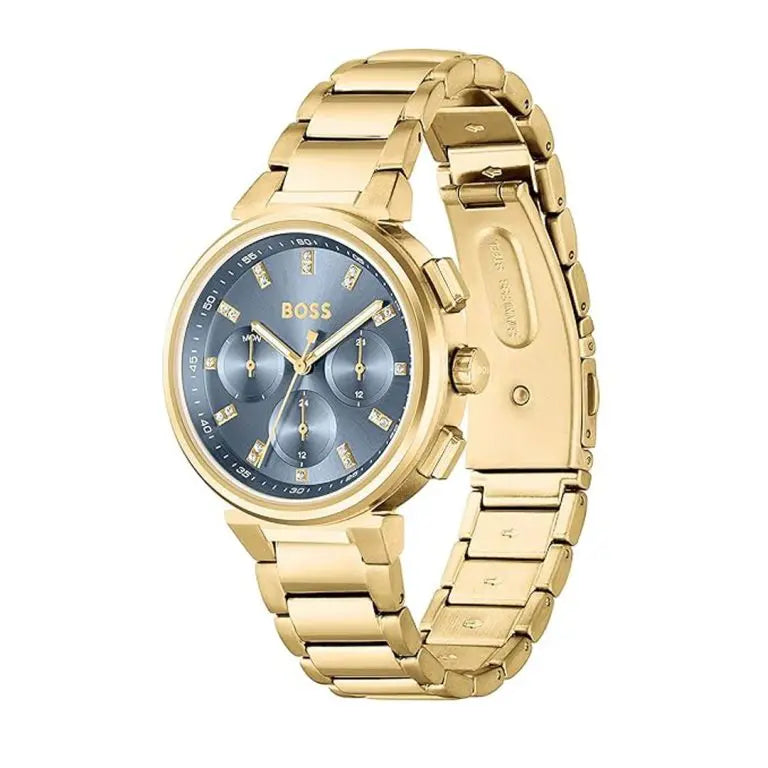 Hugo Boss Women’s Quartz Gold Stainless Steel Blue Dial 38mm Watch 1502677 - twentyfour