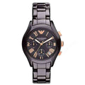 Emporio Armani Women’s Chronograph Ceramic Chain Black Dial 38mm AR1411 - twentyfour