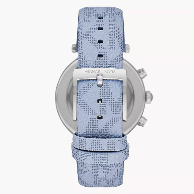 Michael Kors Women’s MK6936 | Sky Blue Leather Strap Silver Dial 39mm - twentyfour