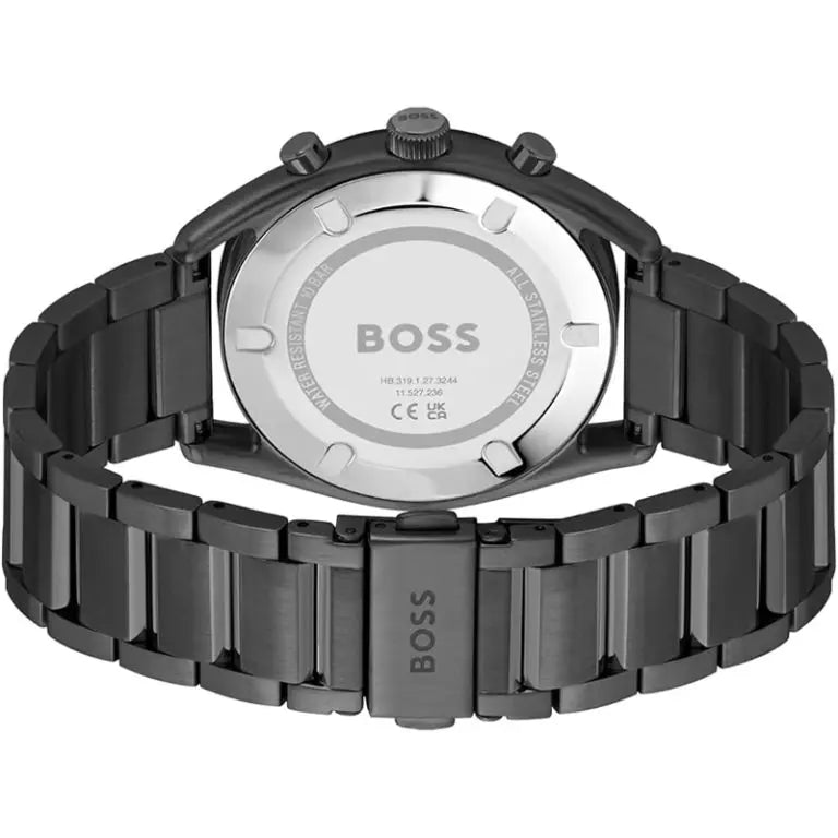 Hugo Boss Men’s Chronograph Quartz Black Stainless Steel Brown Dial 44mm 1514095 - twentyfour