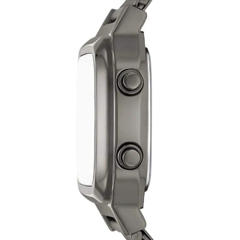 Fossil Men’s Digital Grey Stainless Steel Negative Display Dial 40mm FS5888 - twentyfour